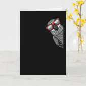 Congo African Grey Parrot カード (黄色い花)