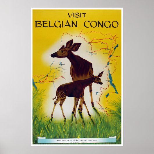 Congo Art Africa Travel Poster African Print ポスター (正面)