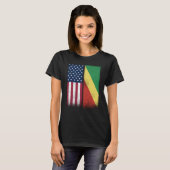 Congo Congolese American Flags Proud USA Congo Tシャツ (正面フル)