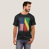 Congo Congolese American Flags Proud USA Congo Tシャツ (正面フル)