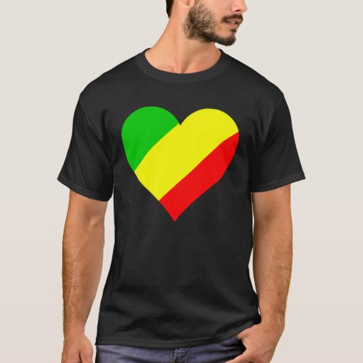 Congo Flag Heart Congo  Love Congo Tシャツ (正面)