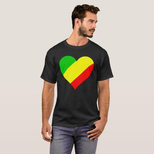Congo Flag Heart Congo Love Congo Tシャツ (正面フル)