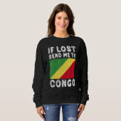 Congo Flag Souvenir If lost send me to Congo スウェットシャツ (正面フル)