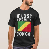 Congo Flag Souvenir If lost send me to Congo Tシャツ (正面)