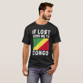 Congo Flag Souvenir If lost send me to Congo Tシャツ (正面フル)