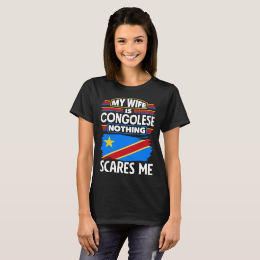 Congolese DR Congo Congolese Flag Congolese Wife Tシャツ (正面フル)