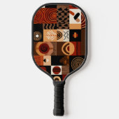 Congolese motifs background grid ピックルボールラケット (裏面)