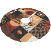 Congolese motifs background grid ブラッシュドポリエステルツリースカート (アングル)