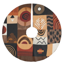 Congolese motifs background grid ブラッシュドポリエステルツリースカート