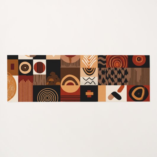 Congolese motifs background grid ヨガマット (裏面(横))