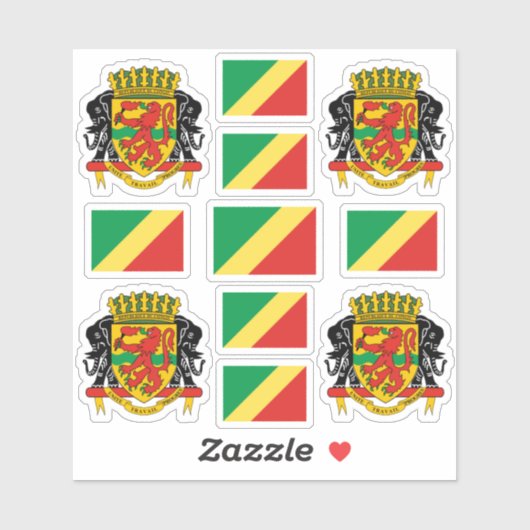 Congolese national symbols /Coat of arms and fla シール (シート)