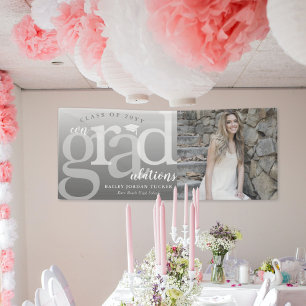 ConGRADrationsはっきりした写真卒業 横断幕