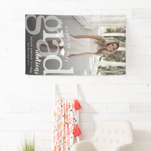 ConGRADrationsはっきりした写真卒業 横断幕 (インサイチュ)