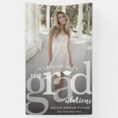 ConGRADrationsはっきりした写真卒業 横断幕 (縦)