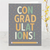 ConGRADrulations卒業式折り畳みグリーティングカード カード (黄色い花)