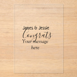 Congrats add name message wedding newly wed couple アクリル招待状