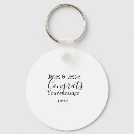 Congrats add name message wedding newly wed couple キーホルダー