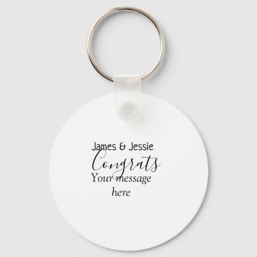 Congrats add name message wedding newly wed couple キーホルダー (正面)