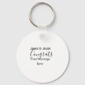 Congrats add name message wedding newly wed couple キーホルダー (裏面)