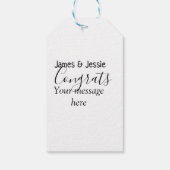 Congrats add name message wedding newly wed couple ギフトタグ (裏面)
