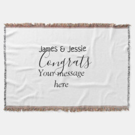 Congrats add name message wedding newly wed couple スローブランケット