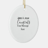 Congrats add name message wedding newly wed couple セラミックオーナメント (右)