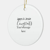Congrats add name message wedding newly wed couple セラミックオーナメント (左)