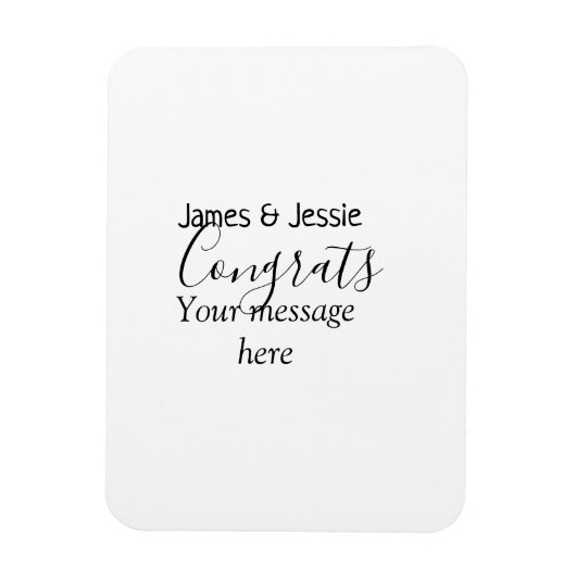 Congrats add name message wedding newly wed couple マグネット (縦)