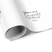 Congrats add name message wedding newly wed couple ラッピングペーパー (ロールコーナー)