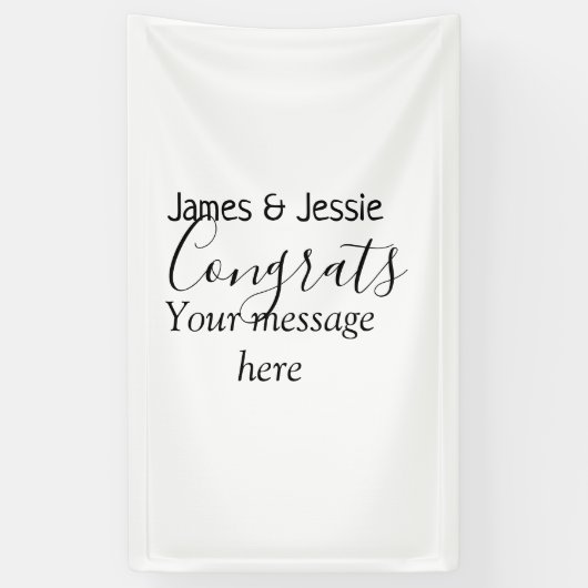 Congrats add name message wedding newly wed couple 横断幕 (縦)