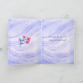 Congrats Blue and Pink Floral Celebration Card カード (内部)