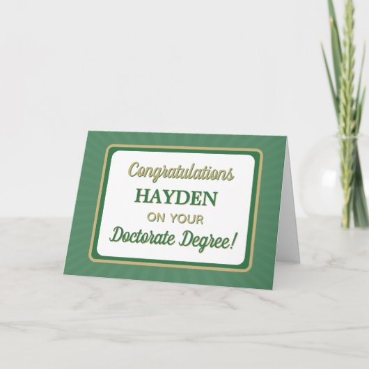 Congrats! Doctorate Degree Graduation card サンキューカード (正面)