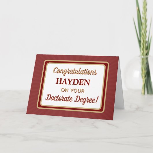 Congrats! Doctorate Degree Graduation card サンキューカード (正面)
