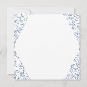 Congrats  floral Couquette Graduation card in blue カード (裏面)