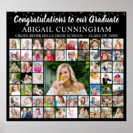 Congrats Grad 59 Photo Collage Confetti Your Color ポスター