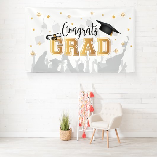 Congrats GRAD banner backdrop graduation 横断幕 (インサイチュ)