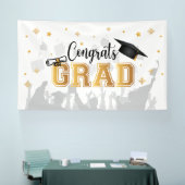 Congrats GRAD banner backdrop graduation 横断幕 (トレードショー)