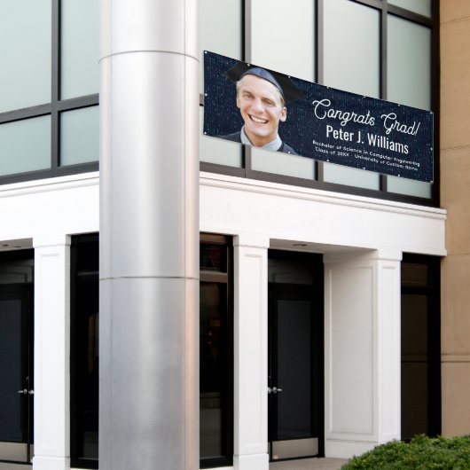 Congrats Grad Computer Binary Language Background 横断幕 (ビルの外側)