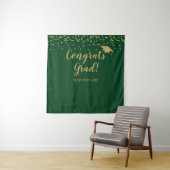 Congrats grad green and gold Backdrop banner タペストリー (インサイチュ)