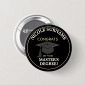 Congrats Grad! Master's degree custom  缶バッジ (正面&裏面)
