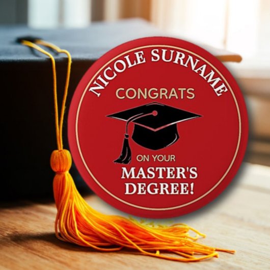 Congrats Grad! Master's degree custom 缶バッジ