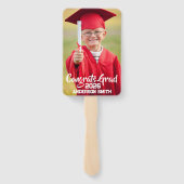 Congrats Grad Modern Simple Preppy Photo ハンドファン (裏面)