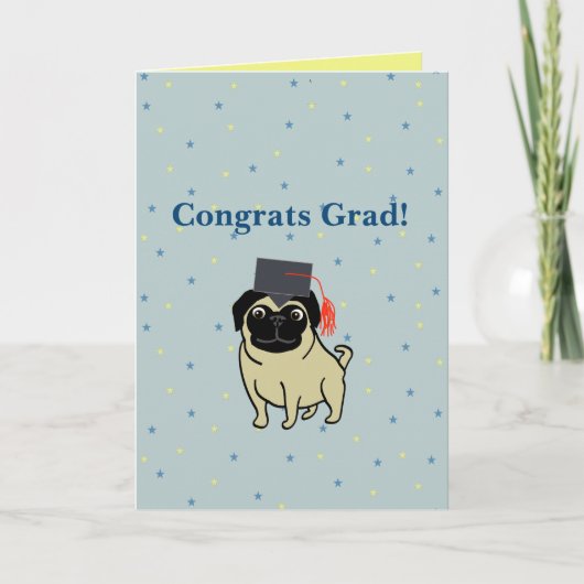 Congrats Grad Pug カード (正面)