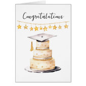 Congrats Grad Watercolor Hat and Cake (正面)