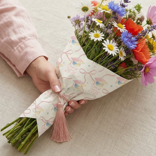 Congrats Grad Watercolour Grad Cap Class of 2026 ラッピングペーパー