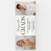 Congrats Grads Two Graduates Photo Graduation 横断幕 (縦)