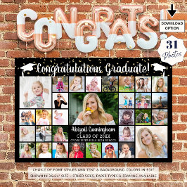 Congrats Graduate 31 Photo Collage Custom Color ポスター