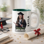 Congrats Graduate Modern Simple Custom Photo ツートーンマグカップ