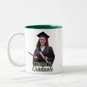 Congrats Graduate Modern Simple Custom Photo ツートーンマグカップ (左)