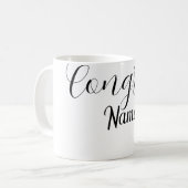 Congrats graduate name simple minimal year class コーヒーマグカップ (正面左)